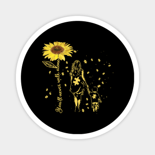 Sunflower You’ll Never Walk Alone Autism Awareness Gift Magnet